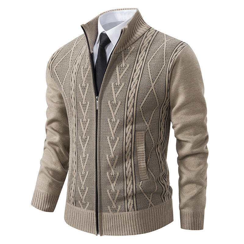 Men's knitted jacket with structured weave Lune London