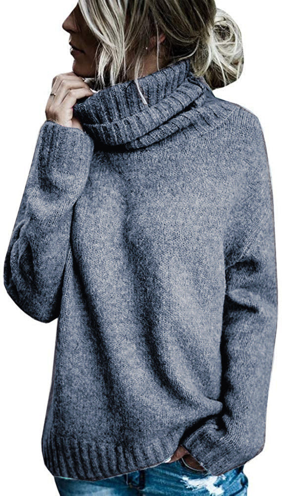 Chunky knit sweater for women with high collar and relaxed fit Lune London