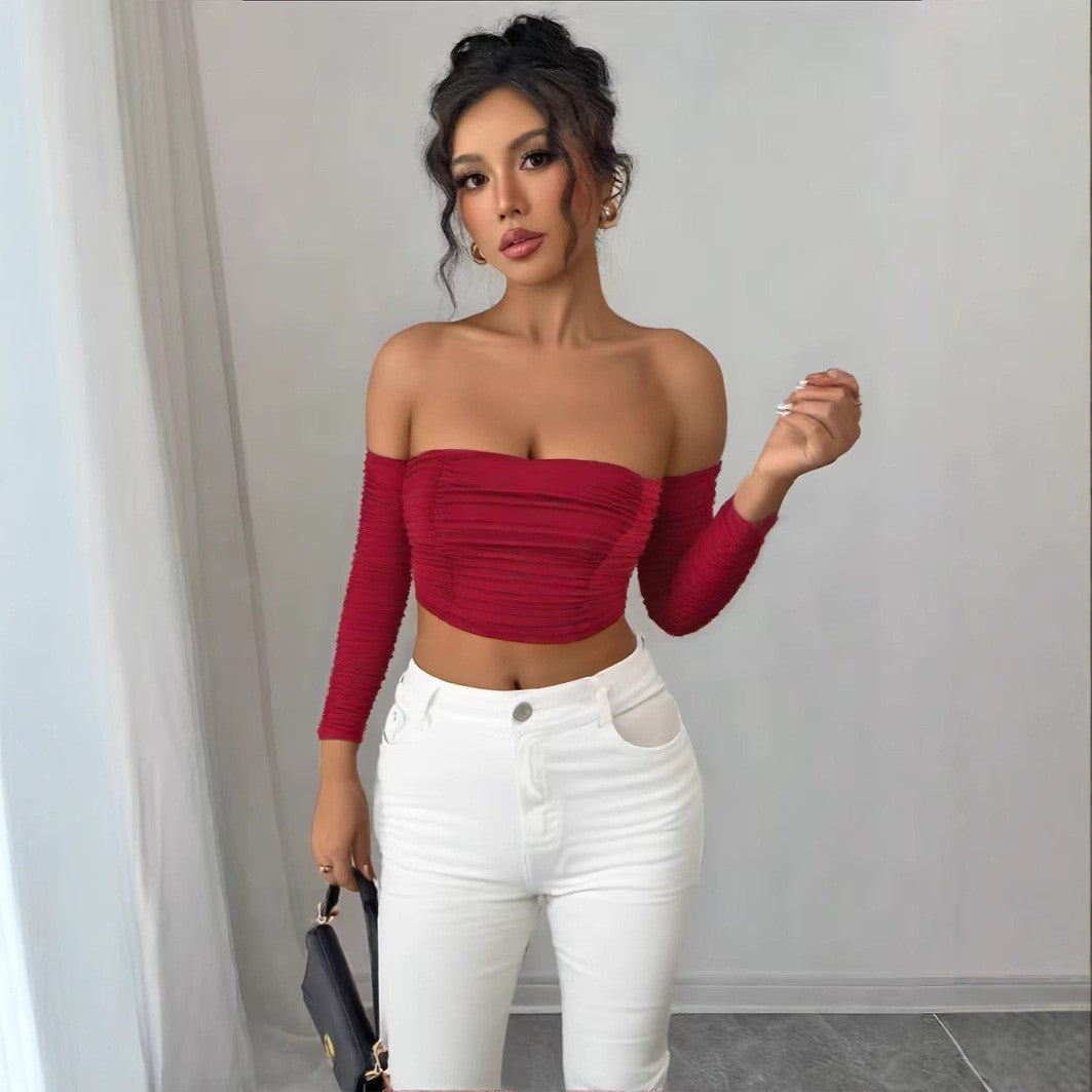 Women's top with off-shoulder design and sophisticated gathering Lune London