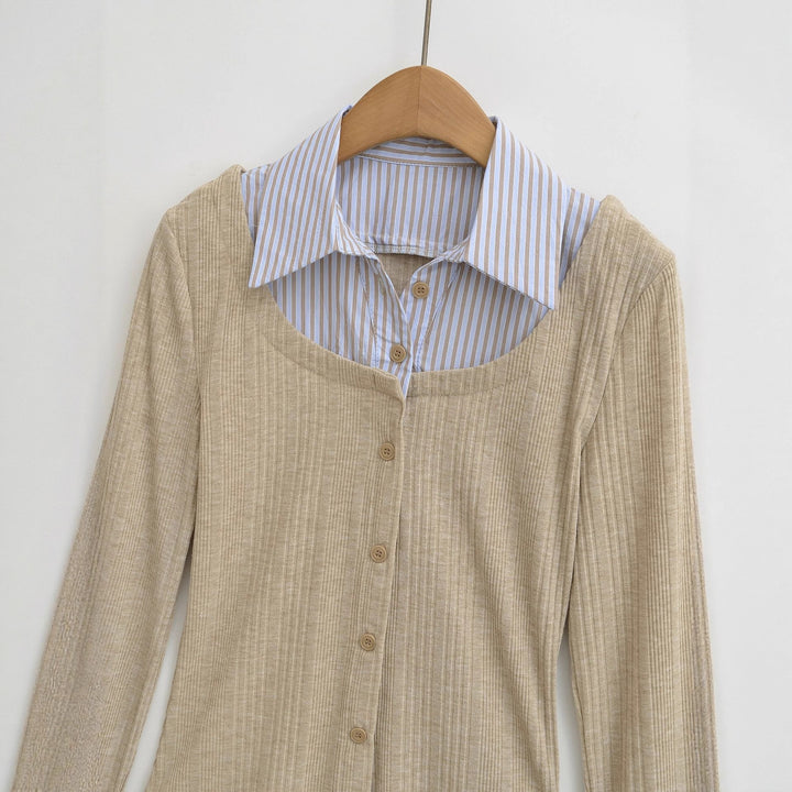 Long-sleeve shirt for women with a modern structured design and a classic shirt collar Lune London