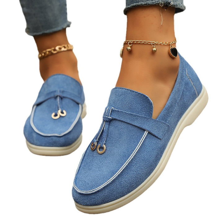 Lune London trendy women's loafers with gold accents