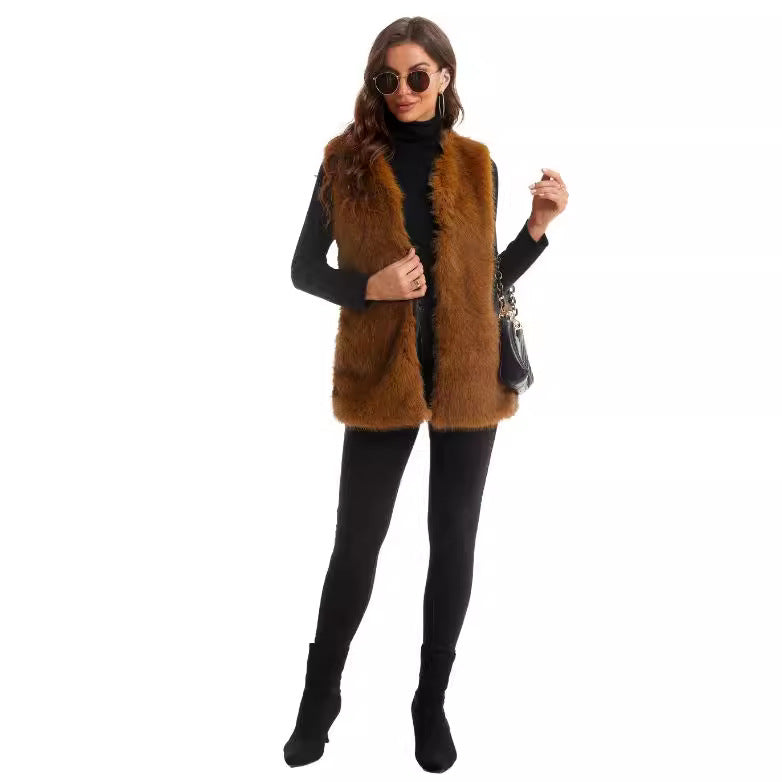 Ladies Luxurious Faux Fur Jacket Lune London