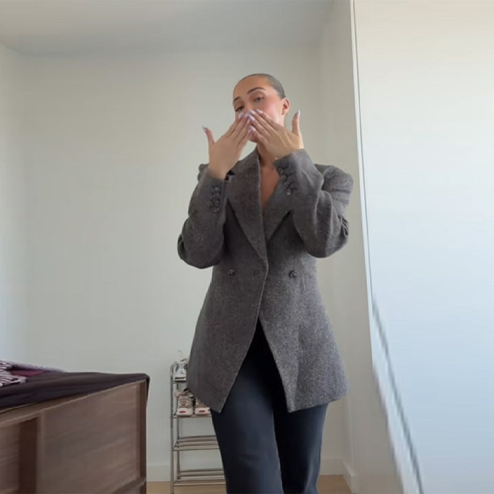 Ladies oversized blazer elegant with structured fabric Lune London