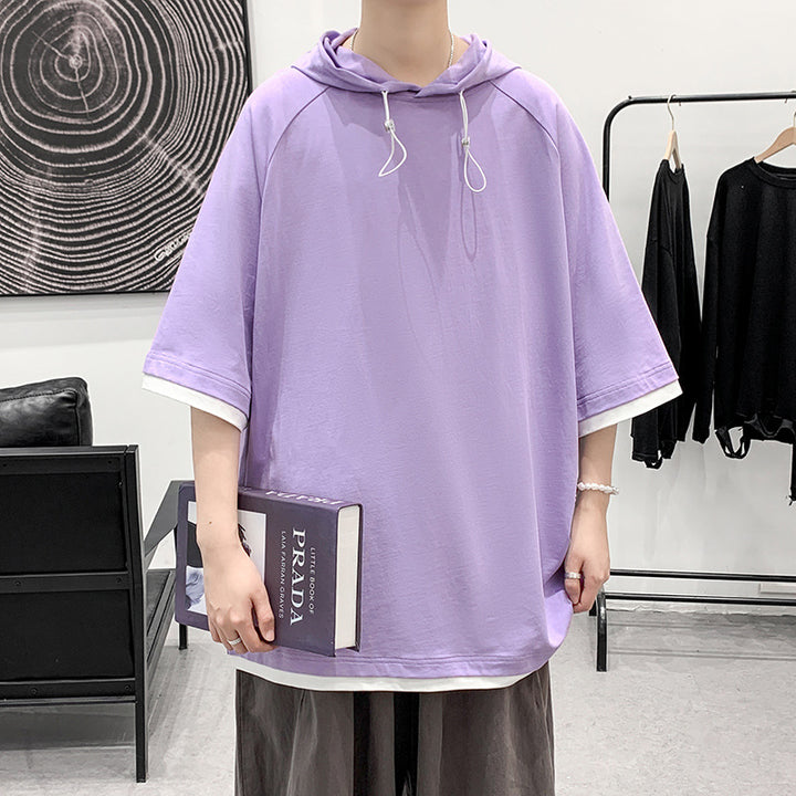 Oversized T-shirt for men with hood and breathable properties Lune London