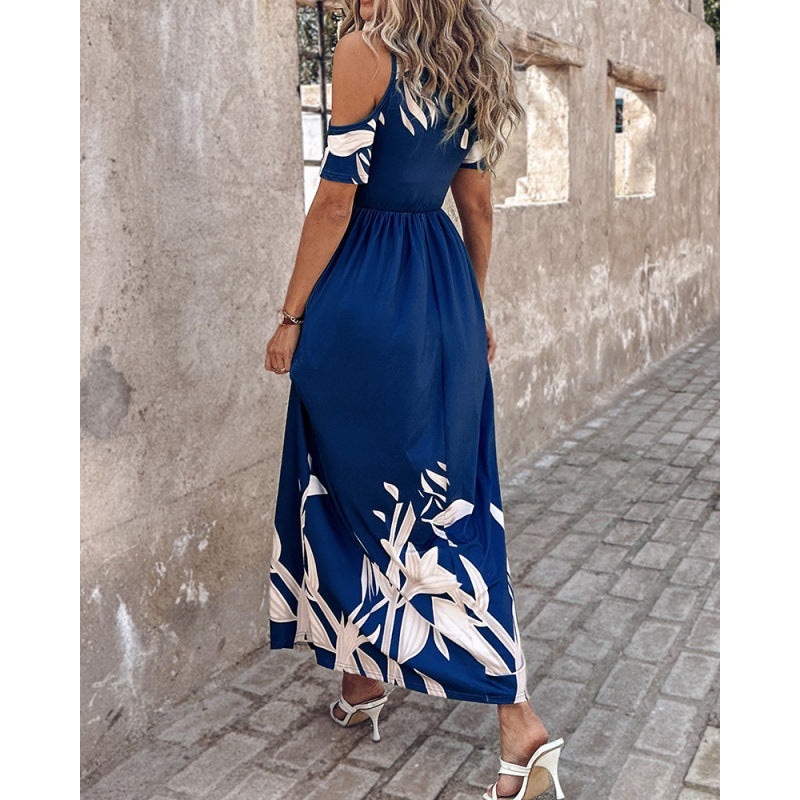 Women Maxi Dress Flowers Off-Shoulder Lune London