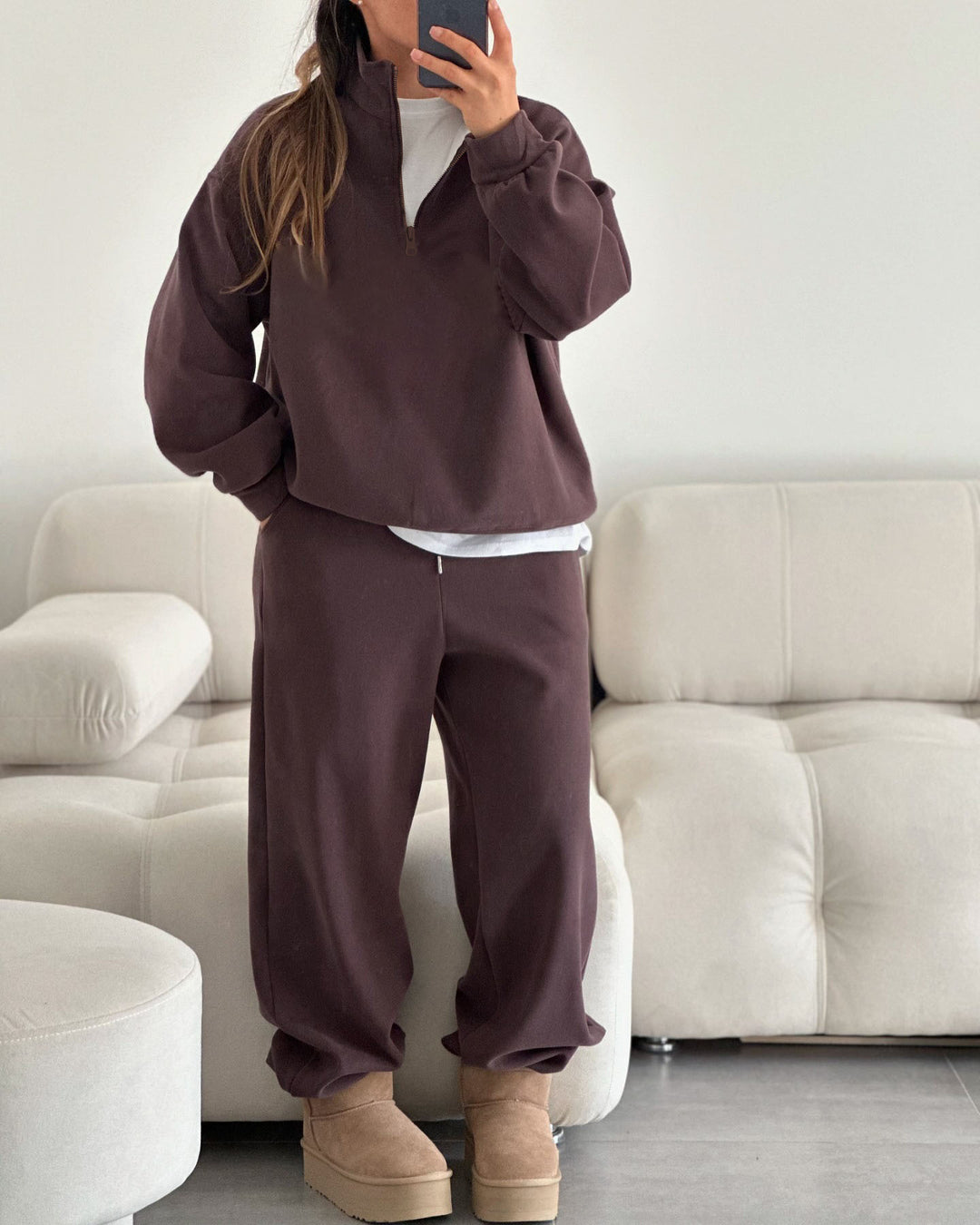 Ladies soft sweatshirt with high collar and relaxed fit Lune London