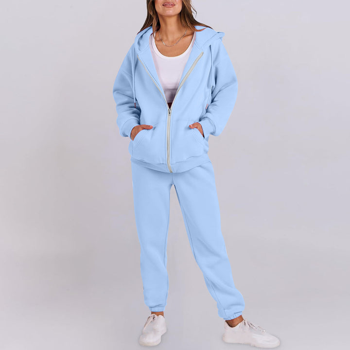 Casual women's sports set with hood and zipper Lune London