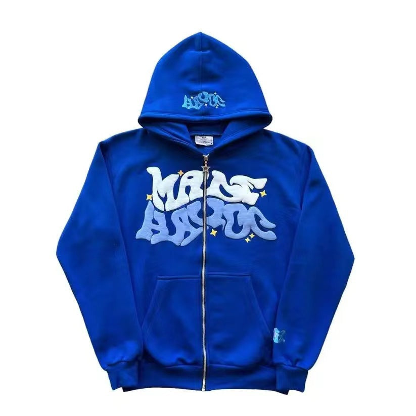 Women's hooded jacket with creative graphic design and high-quality zipper Chic & Stil