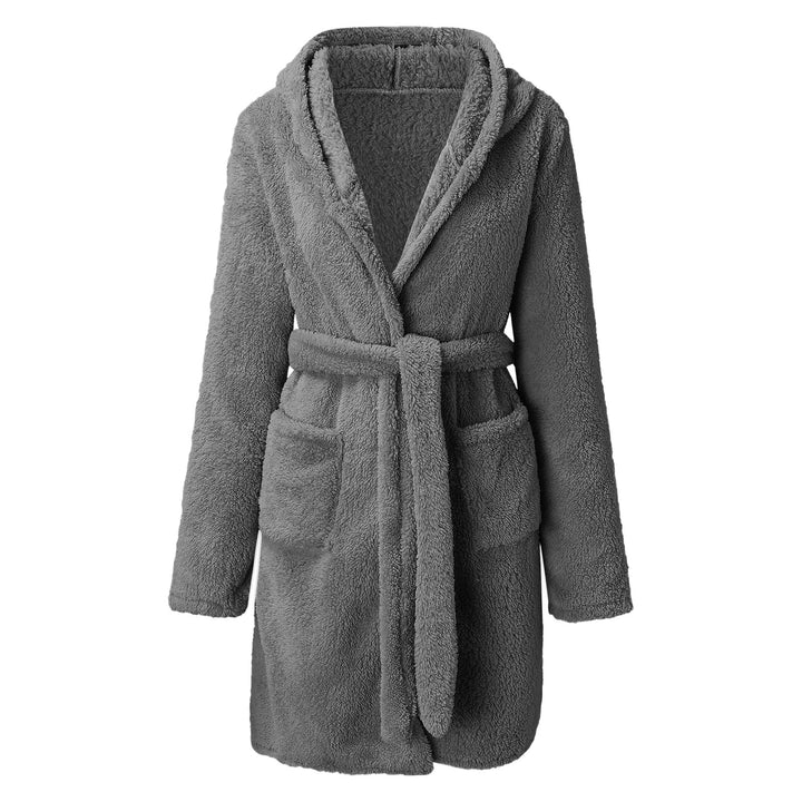 Ladies Cozy Robe with Hood and Practical Pockets Lune London