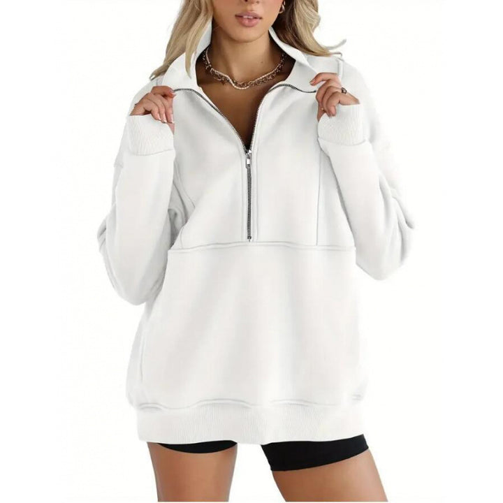 Women's sweatshirt with half-zip and oversized fit Lune London
