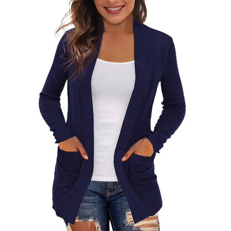Ladies Long Sleeve Knit Coat Lune London