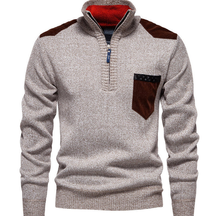 Men's sweater with high neck and trendy accents Lune London
