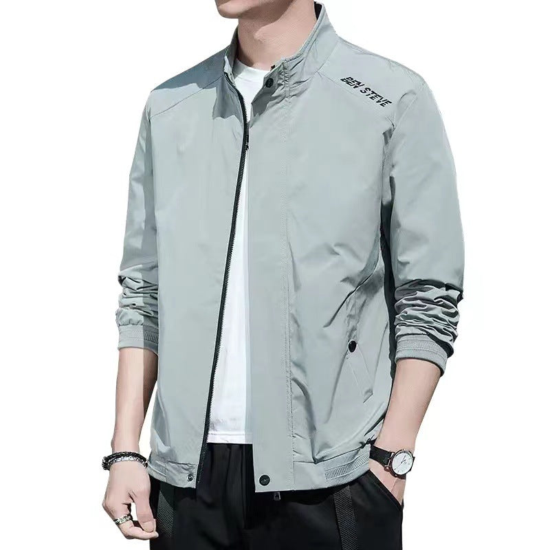 Sporty transitional jacket for men with high collar Lune London