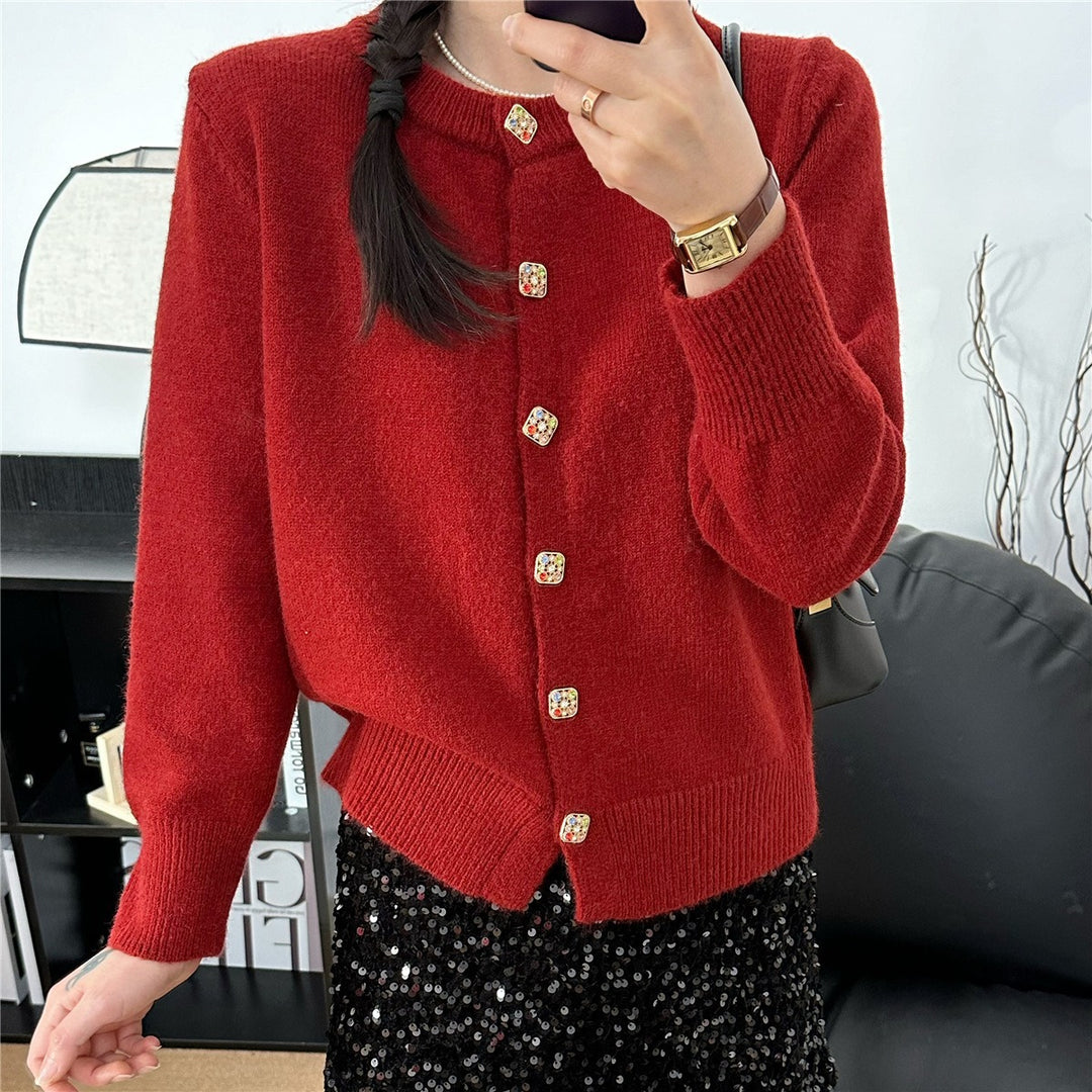 Woman cardigan with colorful button details and an elegant cut Lune London