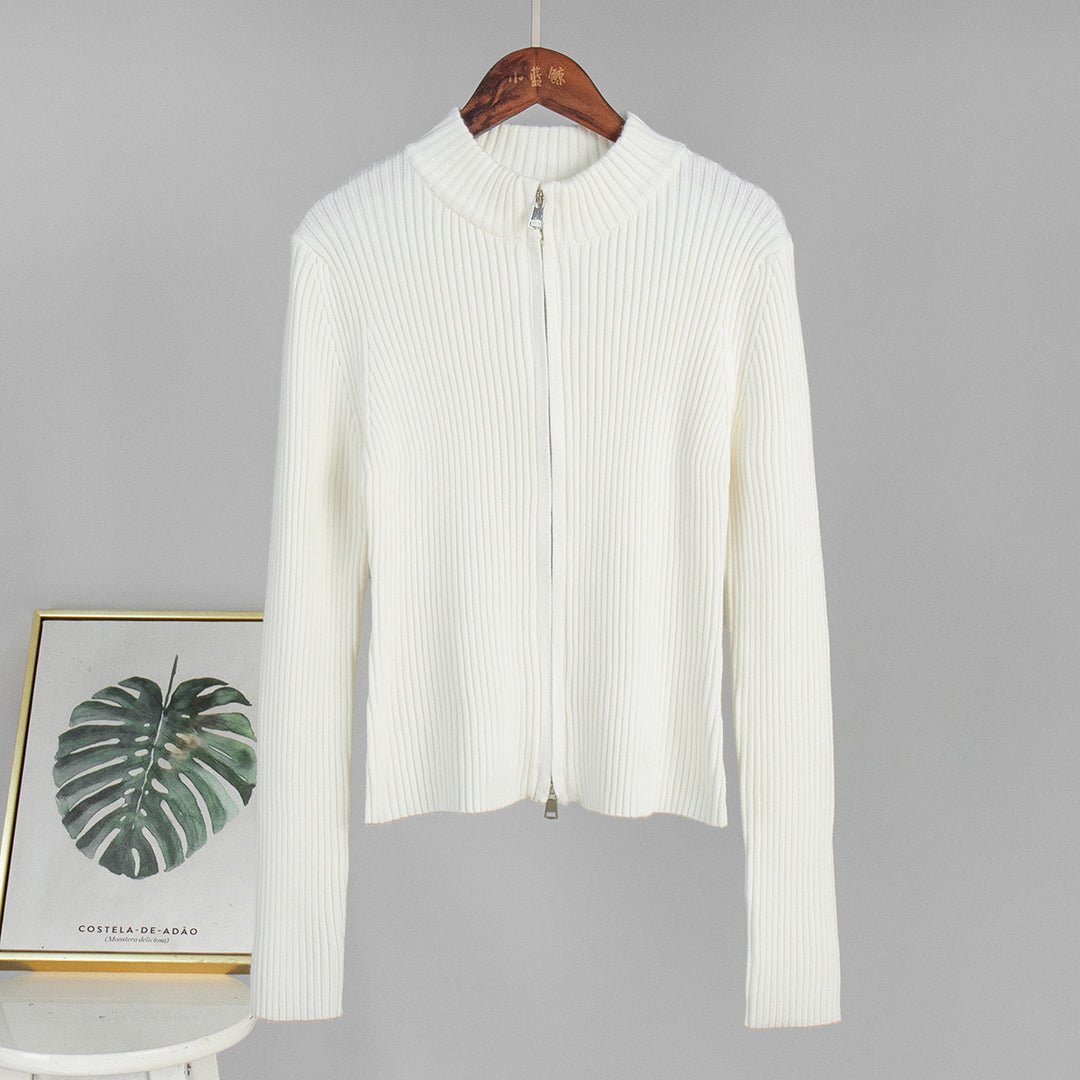 Sporty knit sweater for women with high collar Lune London