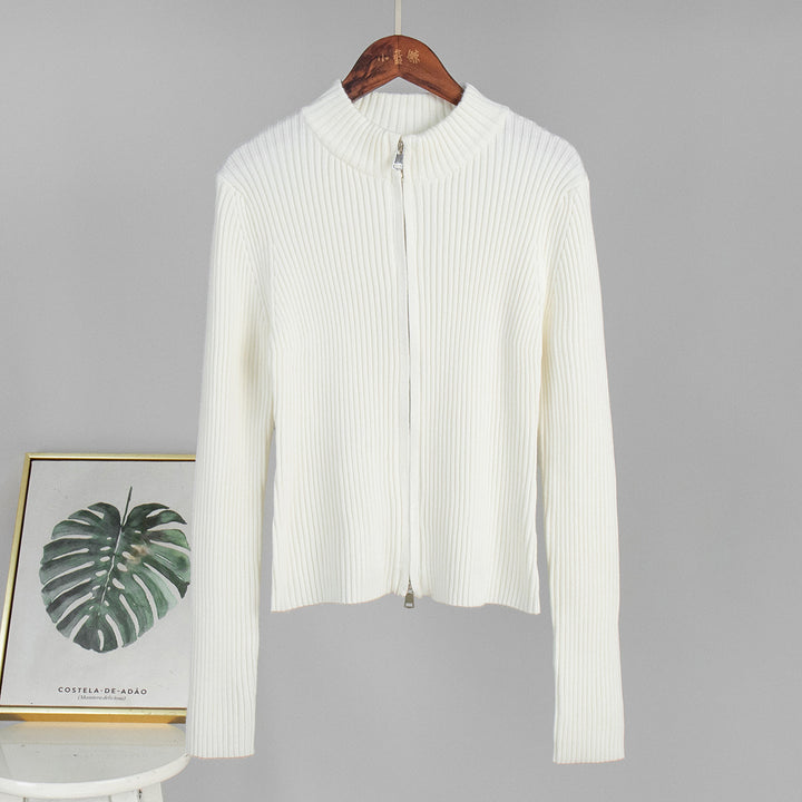Sporty knit sweater for women with high collar Lune London