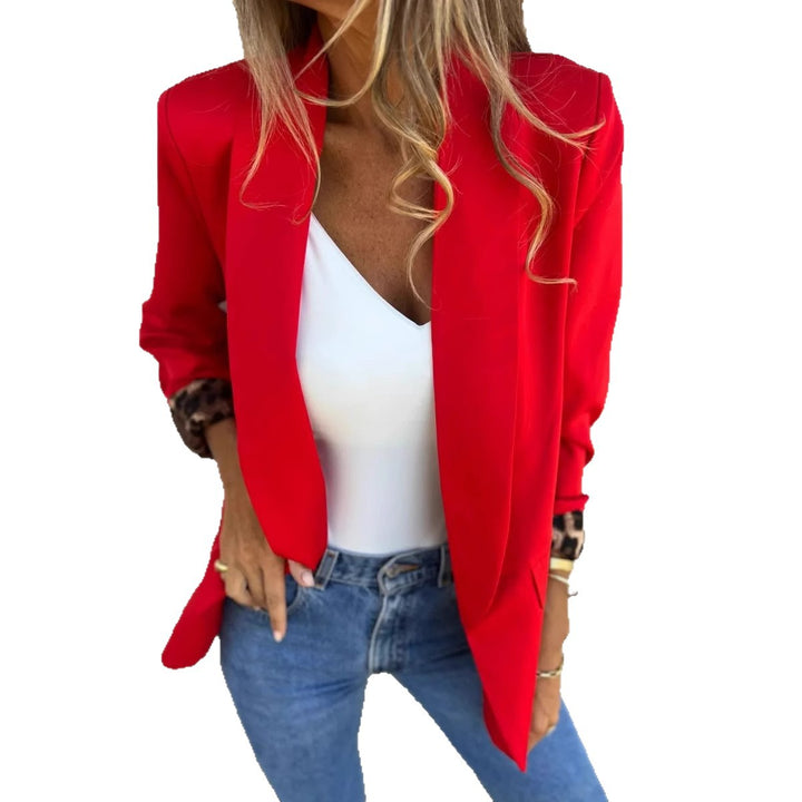 Women Elegant Blazer with Animal Print on the Sleeves Lune London