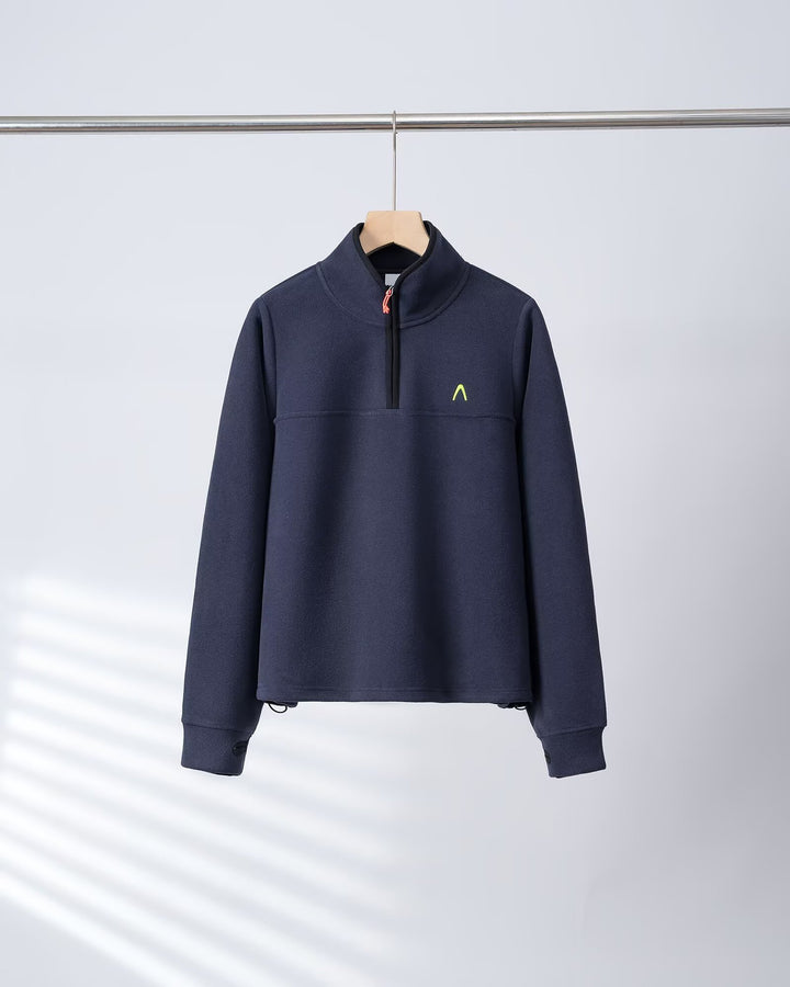Pull en polaire pour femmes avec demi-fermeture éclair et poignets élastiques Chic & Stil