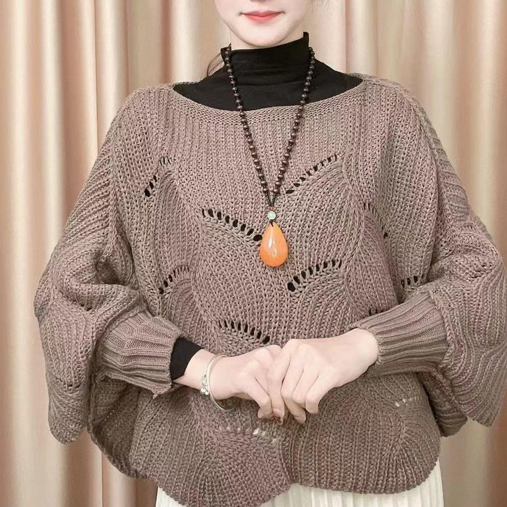 Pull en tricot aéré pour femme avec motif de trous Chic & Stil