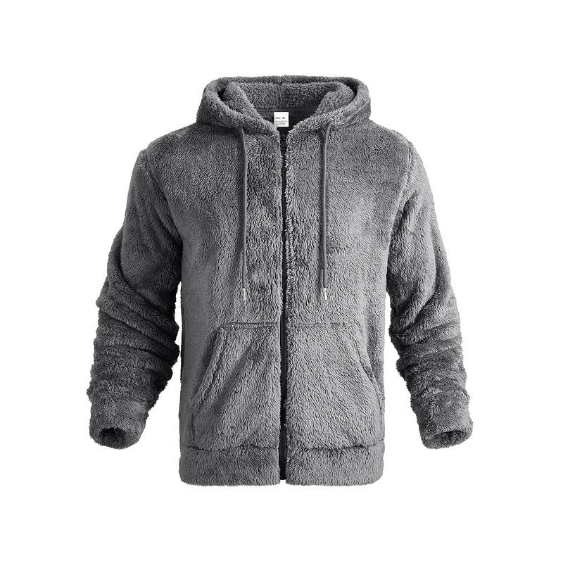 Cozy fleece jacket for men with high collar and kangaroo pockets Lune London