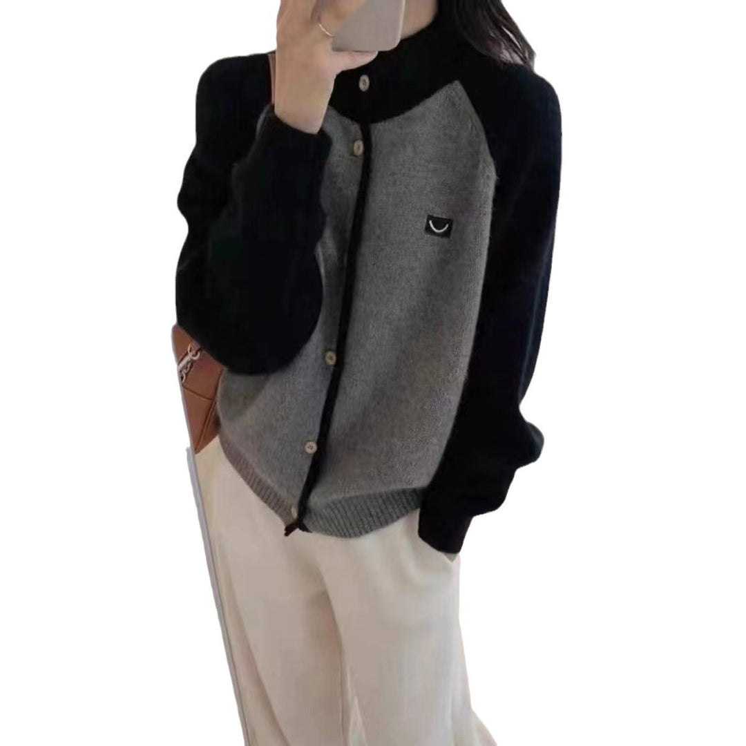Women's knitted cardigan with elegant collar and button details Lune London