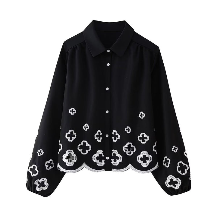 Loose pants for ladies with decorative embroidery Lune London