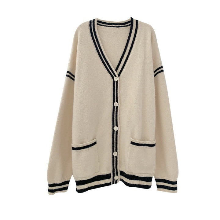 Women comfortable cardigan with casual cut and decorative band Lune London