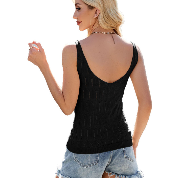 Ladies Knit Top with Plunging Neckline Lune London