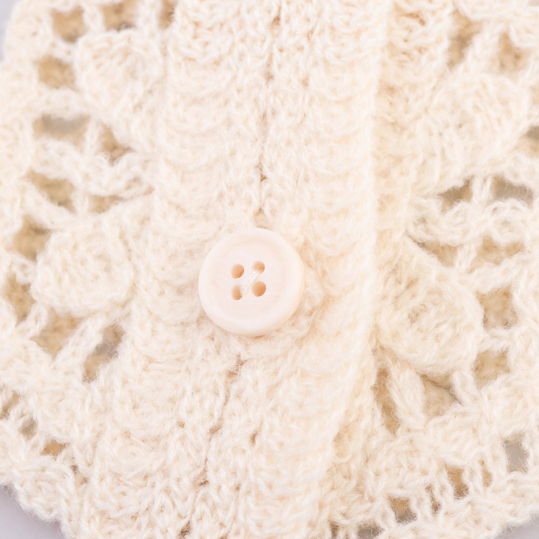 Knitted jacket for women with a delicate crochet pattern Lune London