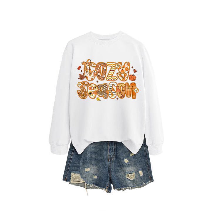 Sweatshirt féminin avec design automnal créatif et coupe décontractée Chic & Stil