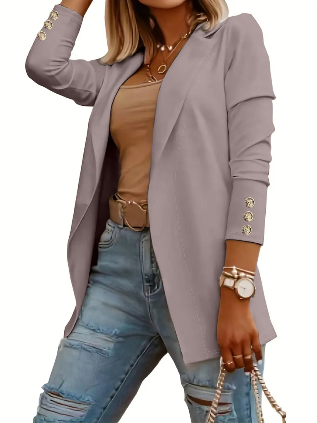 Veste élégante pour femmes avec des boutons glamour et une coupe cintrée Lune London