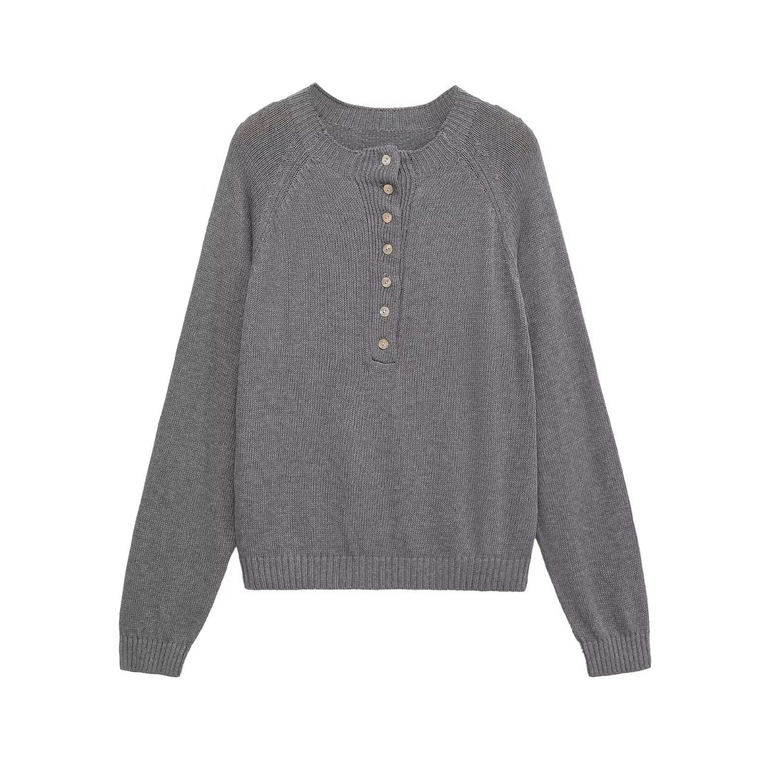 Women's sweatshirt with button placket Lune London