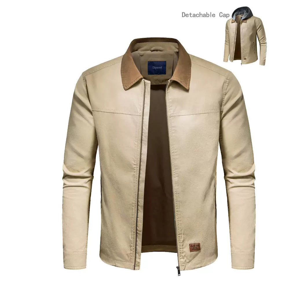 Utility jacket for men with removable hood Lune London