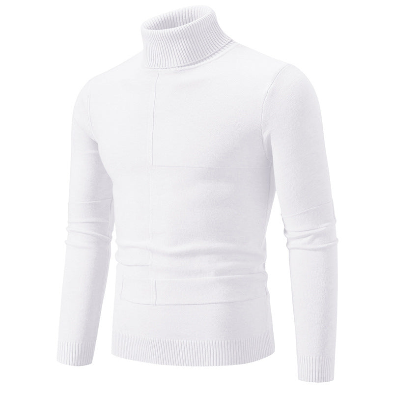 Elegant turtleneck sweater for men with a modern cable pattern Lune London
