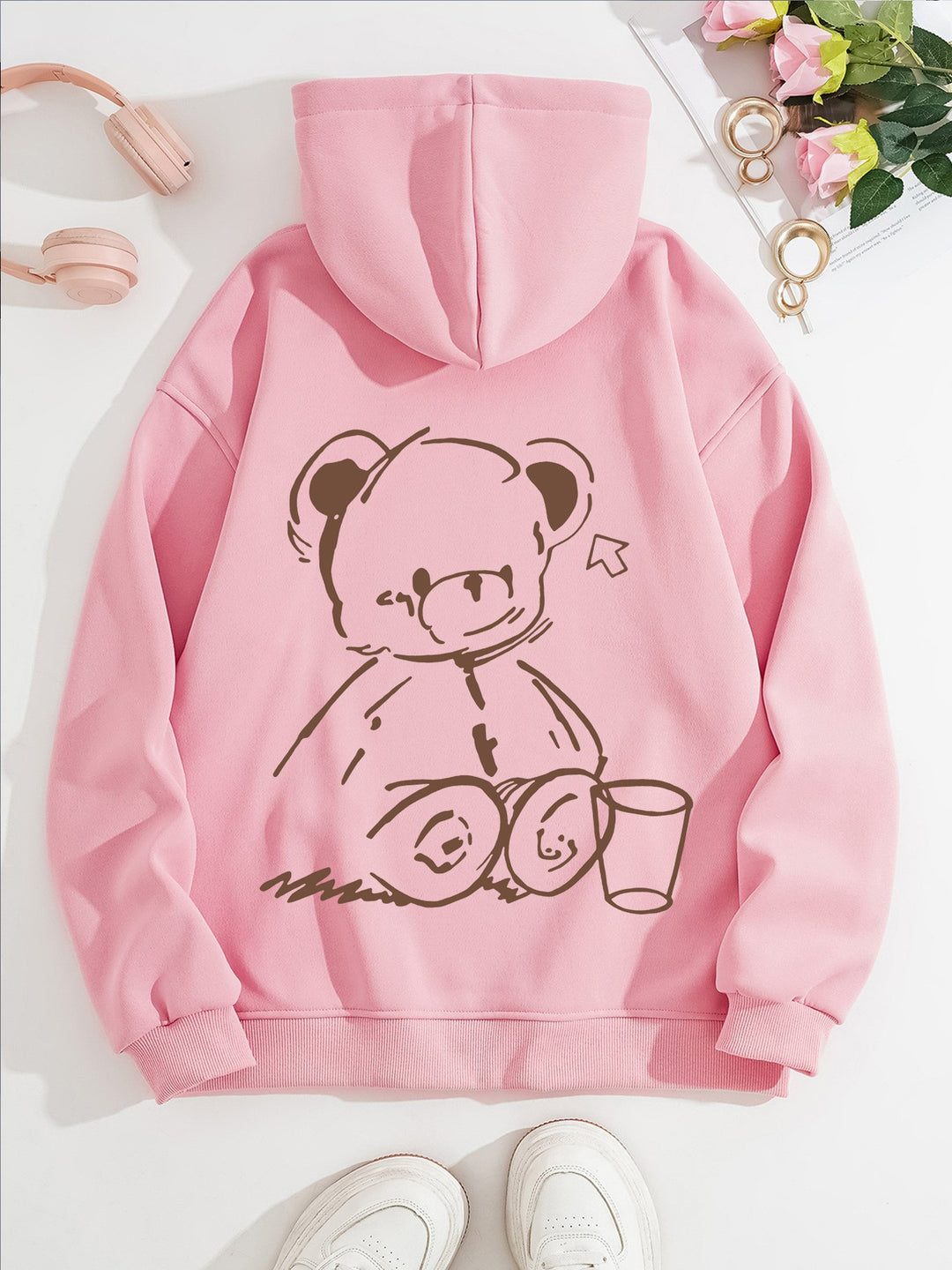 Women's Hoodie with Casual Bear Design Chic & Stil
