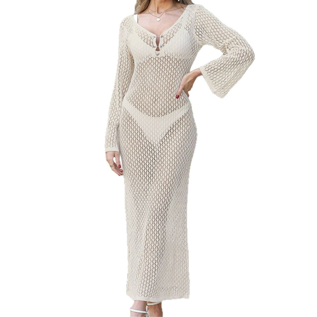 Ladies Elegant Maxi Dress Cover Up in Crochet Lune London