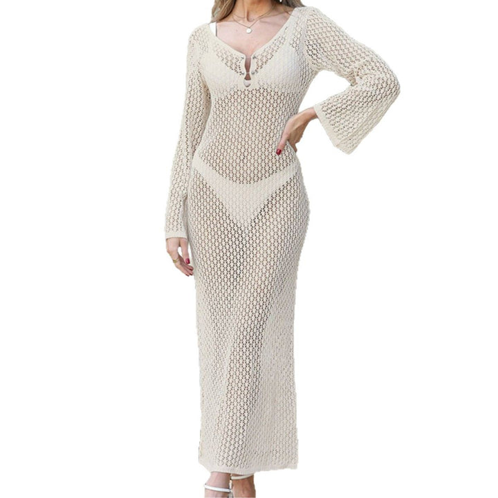 Ladies Elegant Maxi Dress Cover Up in Crochet Lune London