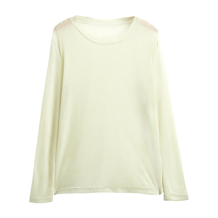 Women's Long Sleeve Shirt Made of Light Transparent Material with Elegant Draping Lune London