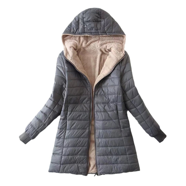 Quilted transitional jacket for women with hood and comfortable interior Lune London