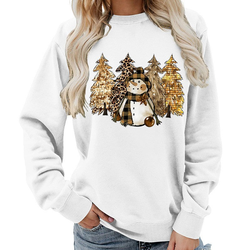 Sweatshirt pour femmes avec un design de bonhomme de neige créatif et une doublure douce Chic & Stil