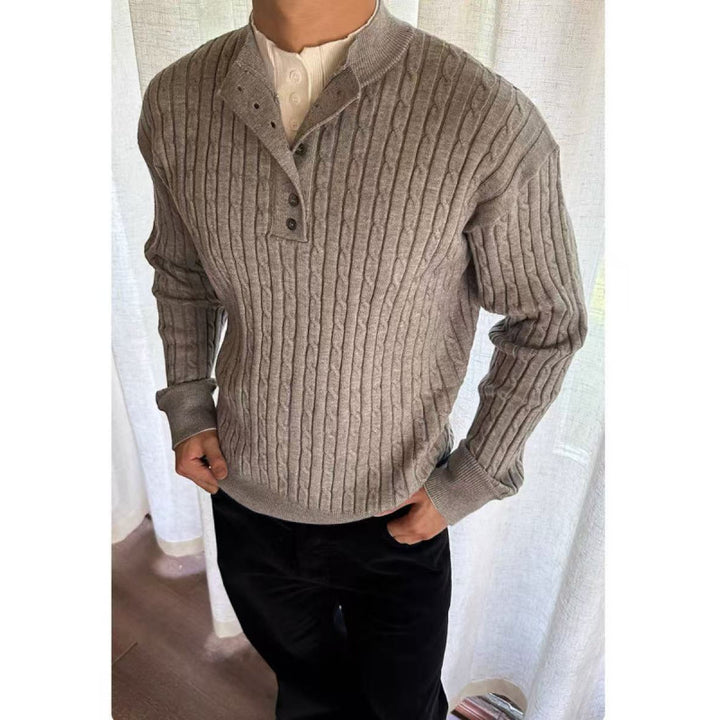 Fine knit sweater for men with decorative button details Lune London