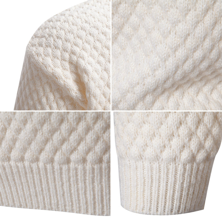 Knit sweater for men with a high collar and textured surface Lune London