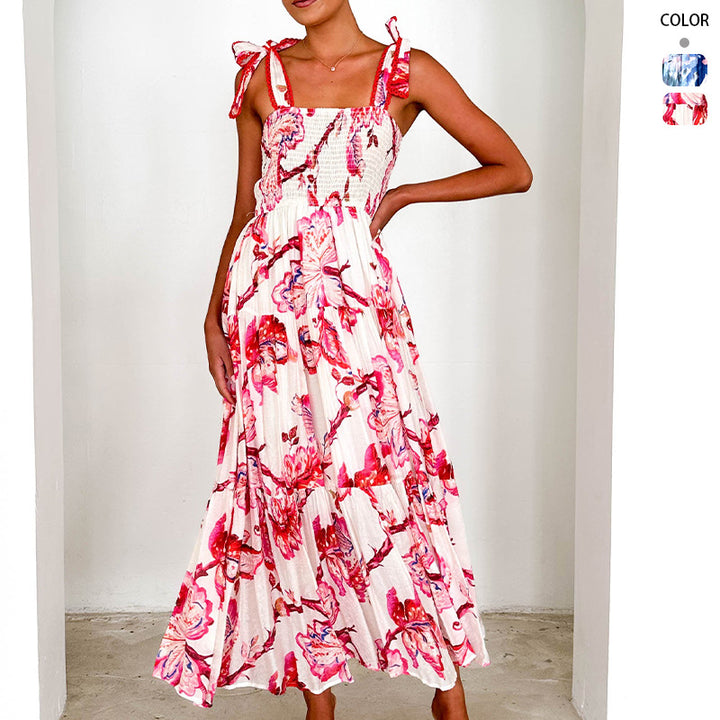 Maxi dress for women with a playful ruffle design and fluid fabric Chic & Stil