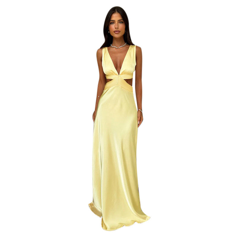 Lune London Satin evening dress with cutouts