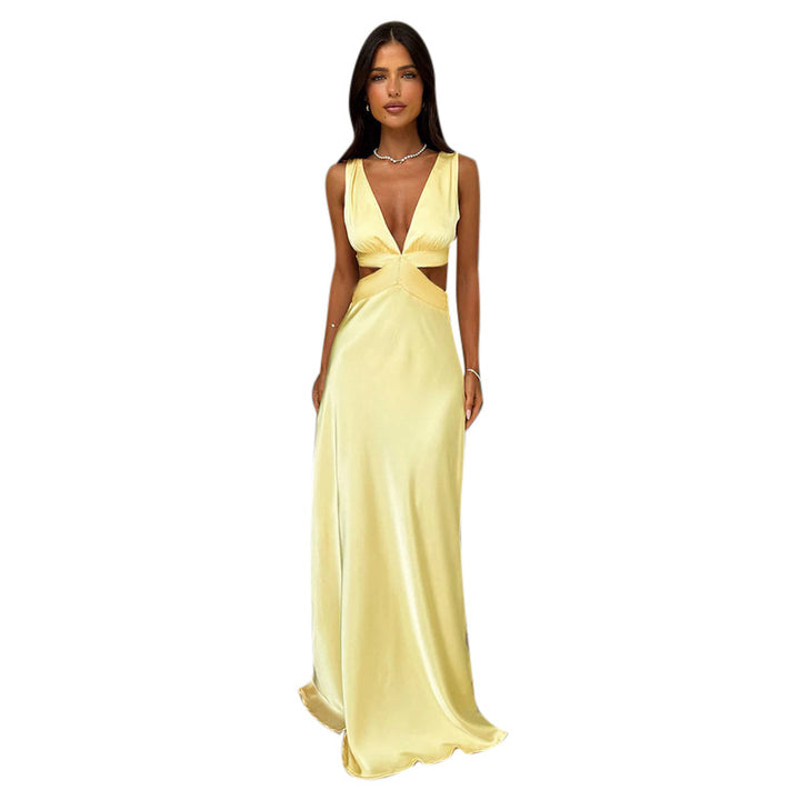 Lune London Satin evening dress with cutouts