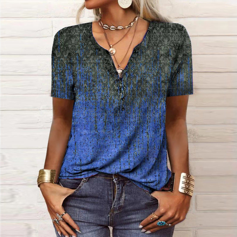 Women Printed Art Short Sleeve Top Lune London