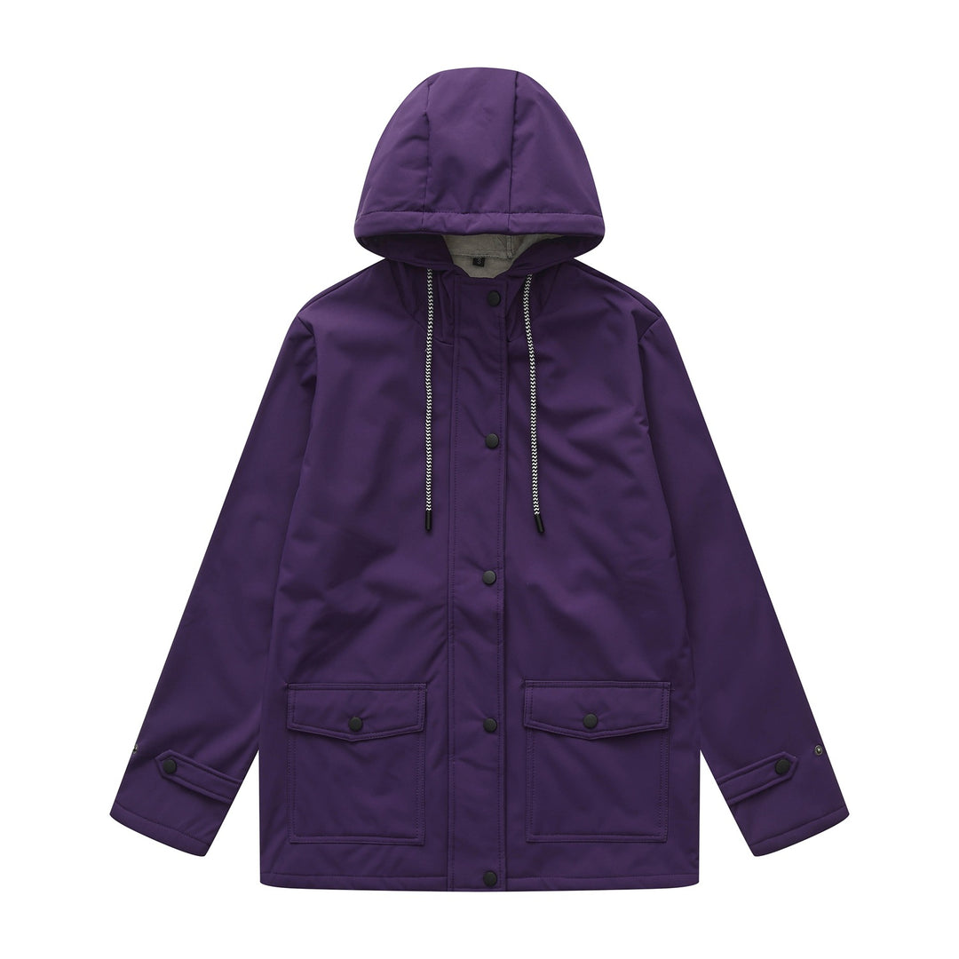 Women outdoor water-repellent jacket with adjustable hood Chic and Style