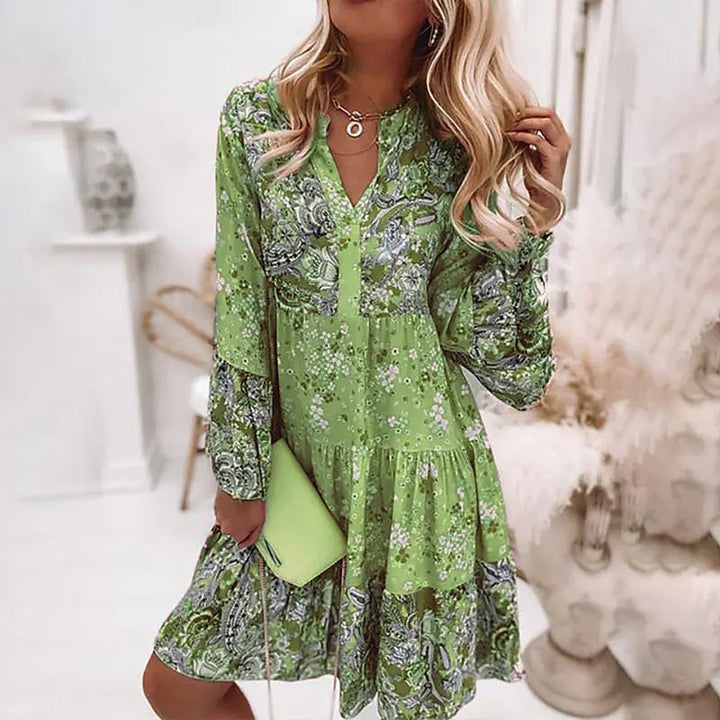 Lune London Women's Bohemian Floral Tiered Dress