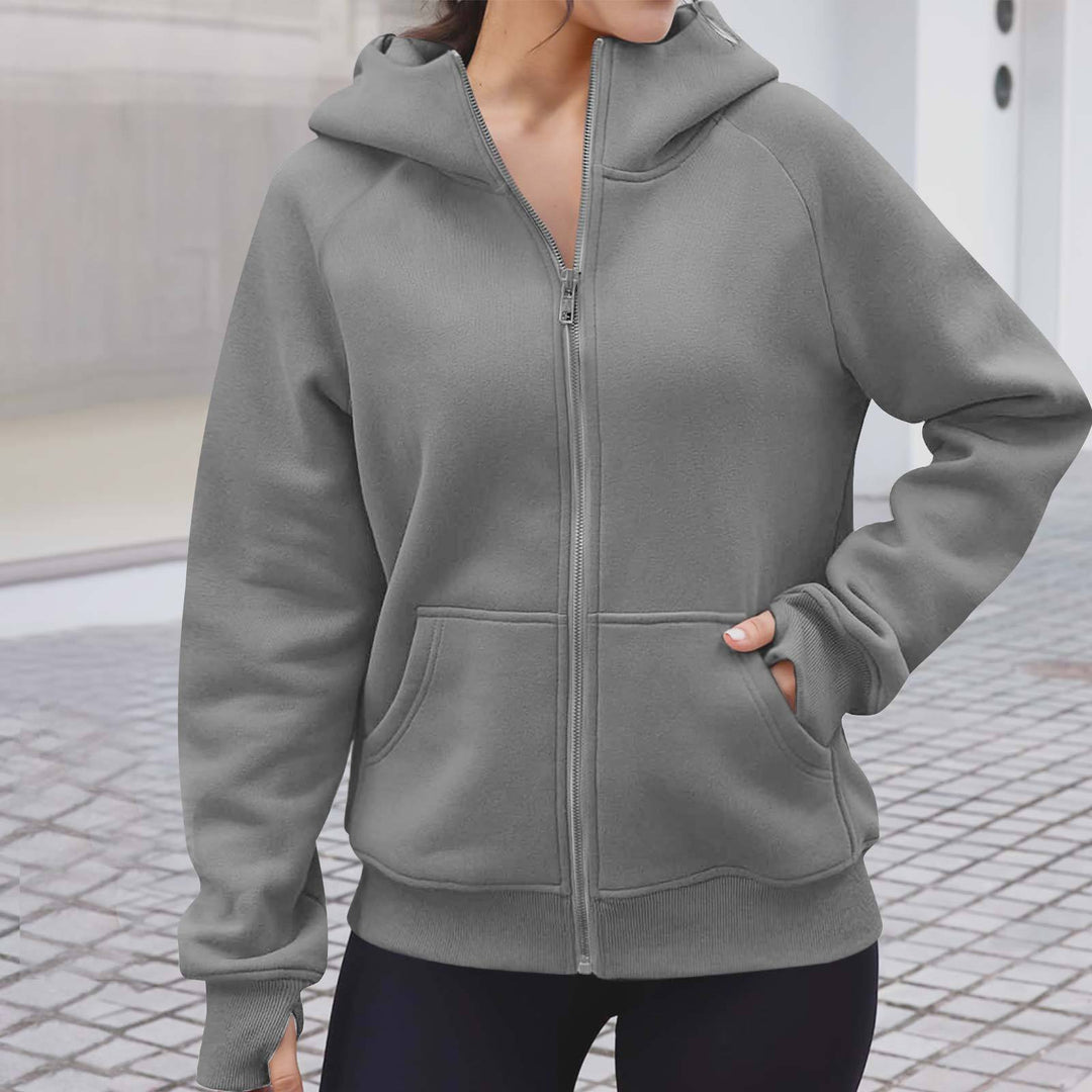 Veste à capuche confortable pour femmes avec fermeture éclair complète Chic & Stil