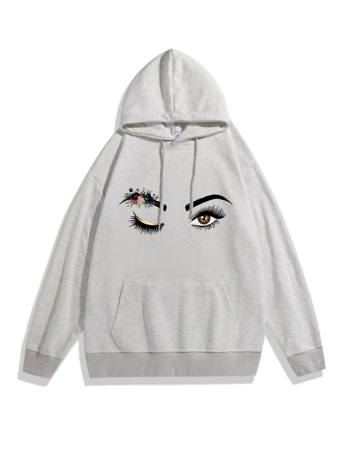 Ladies Hoodie with Creative Eye Motif Chic & Stil